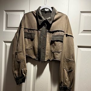 POL Jacket/Shacket army green color size Medium New w tag